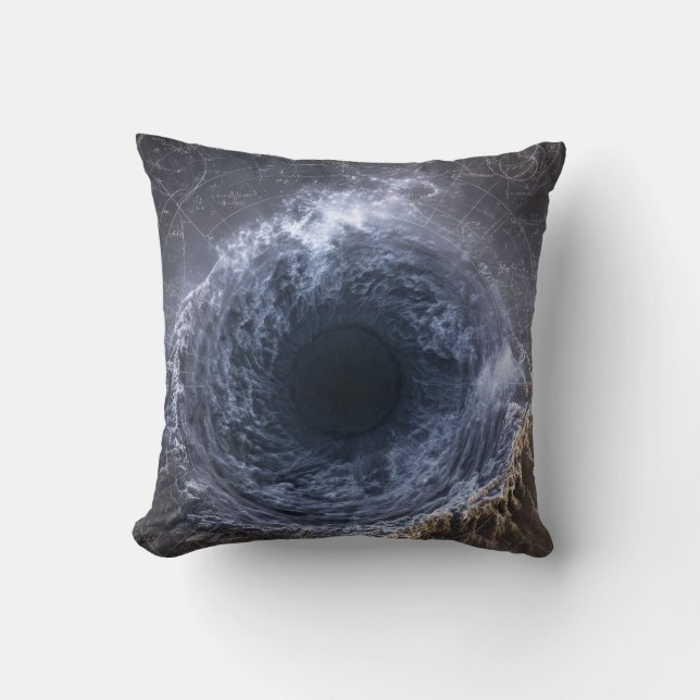 Cosmic Event Horizon: Galactic Vortex Throw Pillow (Front)