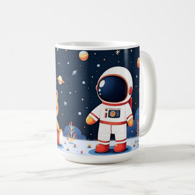 Cosmic Explorer Kid Astronaut Coffee Mug (Front Right)