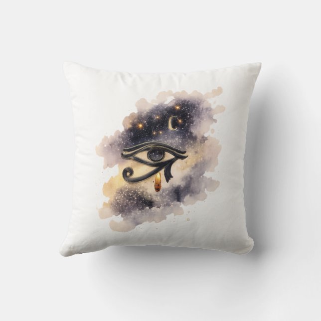 Cosmic Eye of Horus Egyptian Mythology Decor Cushion (Back)