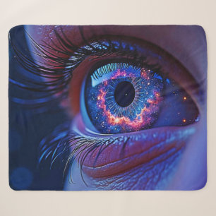 Cosmic Eye Starlight Gaze Sherpa Blanket