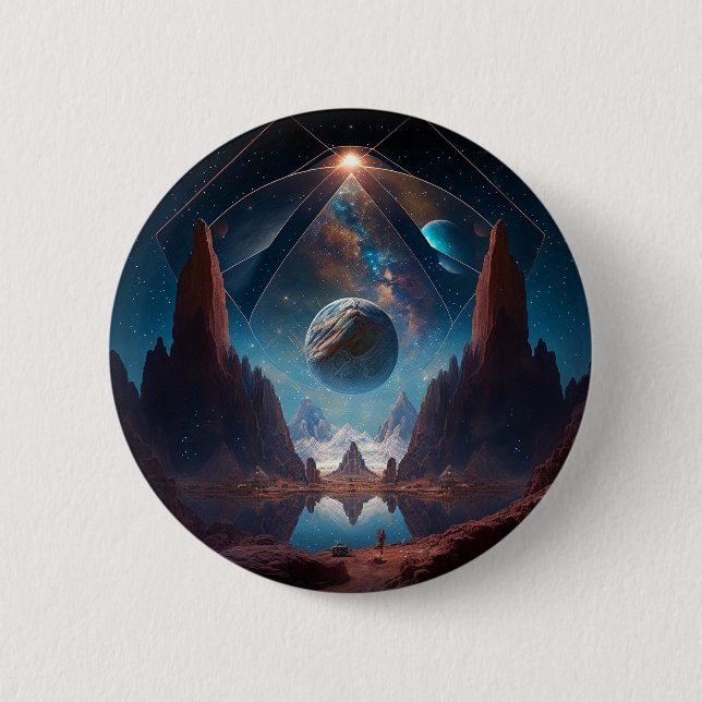 Cosmic Fantasy Landscape 6 Cm Round Badge (Front)
