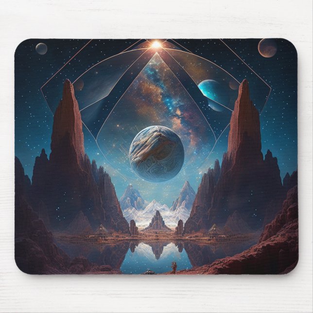 Cosmic Fantasy Landscape Mouse Pad (Front)