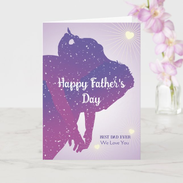 Cosmic Father's Day Silhouette Appreciation Card (Orchid)