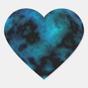Cosmic Faux Blue Marble Heart Sticker