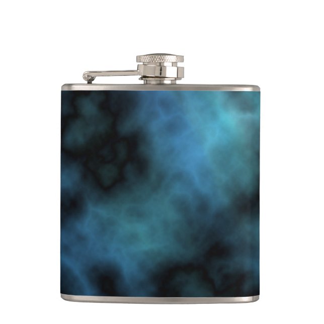 Cosmic Faux Blue Marble Hip Flask (Front)