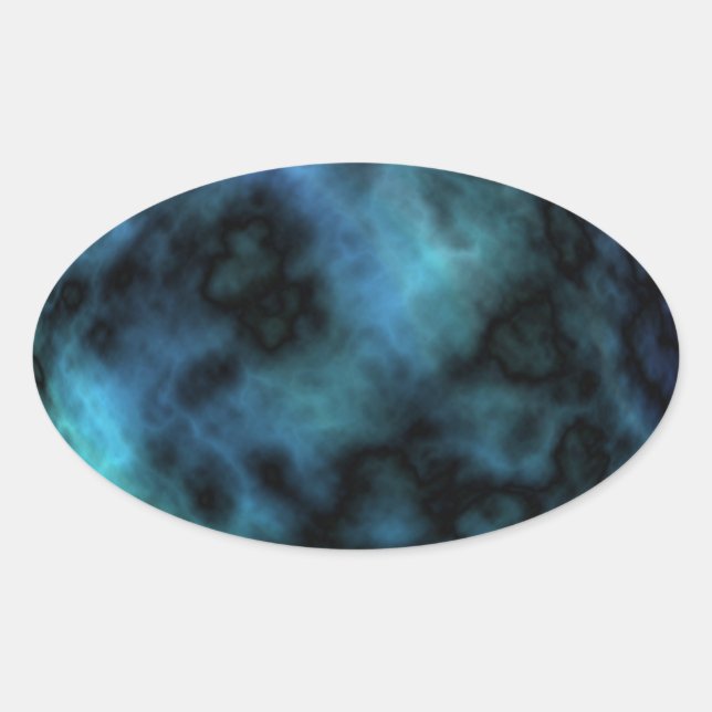 Cosmic Faux Blue Marble Oval Sticker (Front)