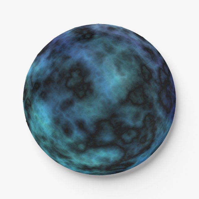 Cosmic Faux Blue Marble Paper Plate (Front)