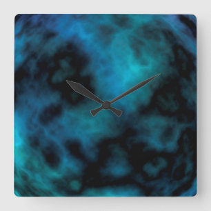 Cosmic Faux Blue Marble Square Wall Clock