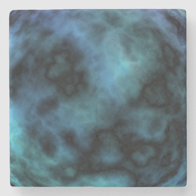 Cosmic Faux Blue Marble Stone Coaster (Front)