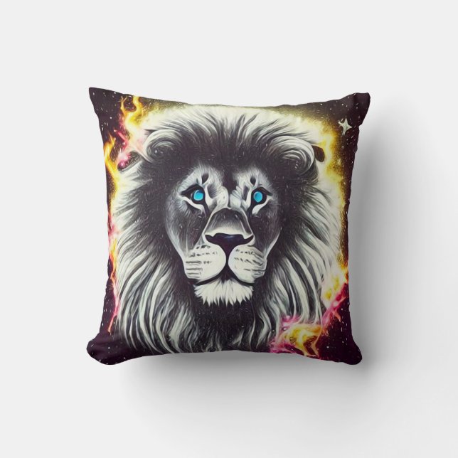Cosmic Fire Lion Cushion (Front)