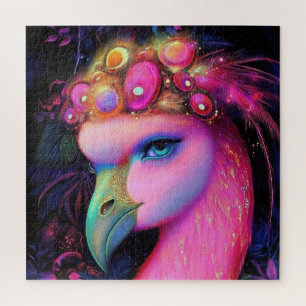 Cosmic Flamingo Queen Jigsaw Puzzle