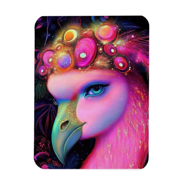 Cosmic Flamingo Queen Magnet (Vertical)