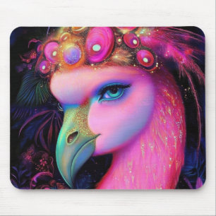 Cosmic Flamingo Queen Mouse Pad