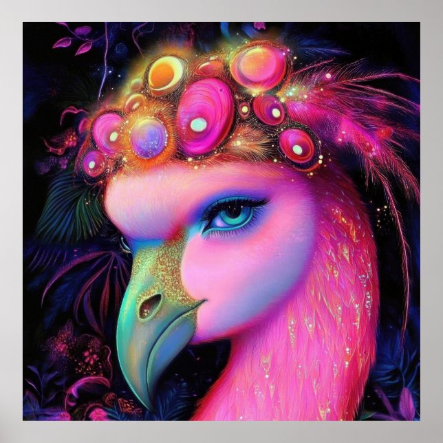 Cosmic Flamingo Queen Poster (Front)