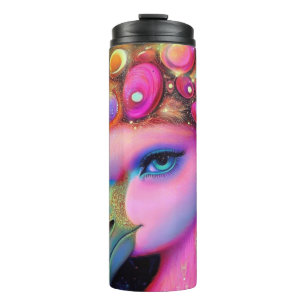 Cosmic Flamingo Queen Thermal Tumbler