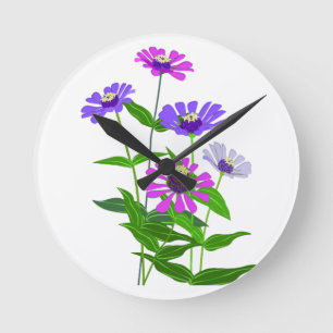 Cosmic Flower Art Round Clock