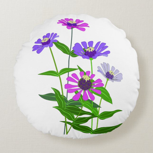 Cosmic Flower Art Round Cushion (Front)
