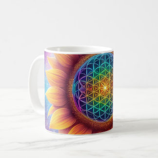 Cosmic flower of life coffee mug