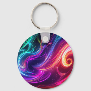 Cosmic Flowing Swirls Key Ring