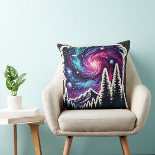 Cosmic Forest: Galaxy Meets Nature Cushion