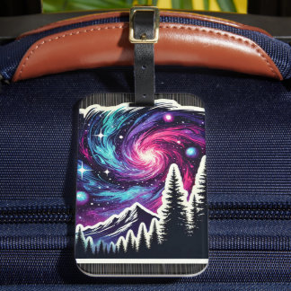 Cosmic Forest: Galaxy Meets Nature Luggage Tag
