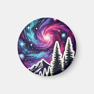 Cosmic Forest: Galaxy Meets Nature Magnet