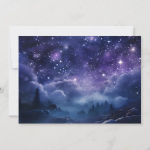 Cosmic Forest Night Sky Holiday Card