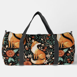 Cosmic Fox and Crescent Moons Duffle Bag