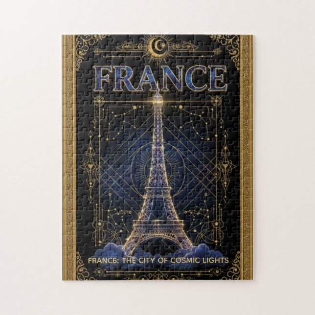 Cosmic France Eiffel Tower Celestial Art Jigsaw Puzzle (Vertical)