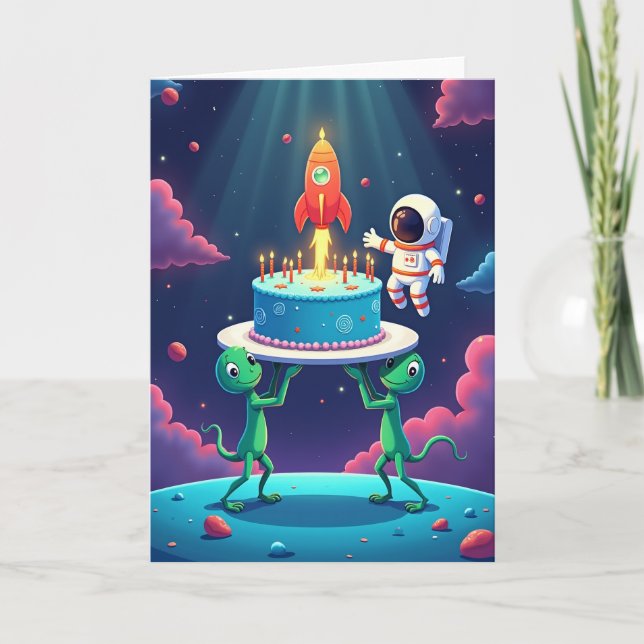 Cosmic Friends Birthday Card (Front)