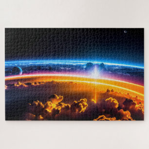 Cosmic Galactic Outer Space and Star Light Party Jigsaw Puzzle