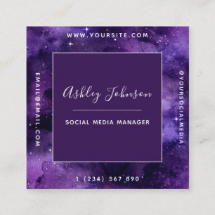 Cosmic Galaxy Futuristic Modern Social Media Space Square Business Card