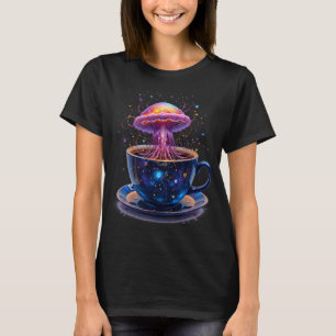 Cosmic Galaxy Jellyfish in Teacup Whimsical Space T-Shirt