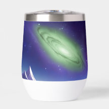 Cosmic Galaxy Mug – Green Nebula Over Purple Mount