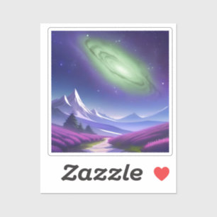 Cosmic Galaxy Mug – Green Nebula Over Purple Mount