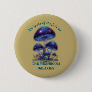 Cosmic Galaxy Mushrooms • Whimsical Fantasy Fungi 6 Cm Round Badge