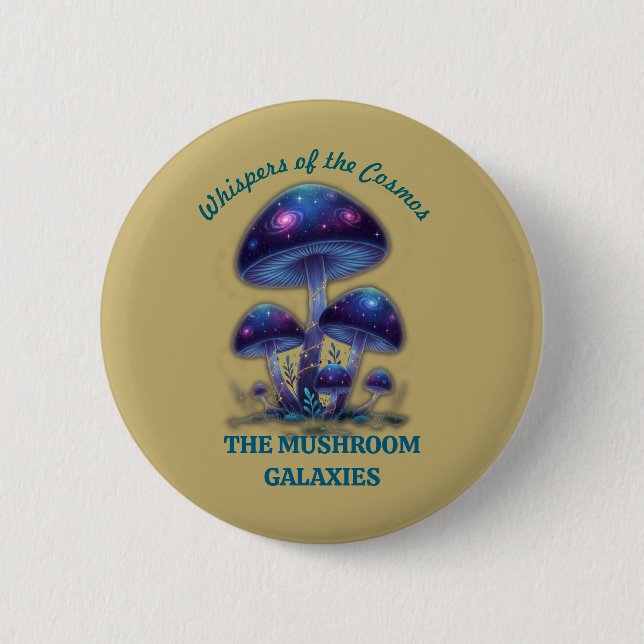 Cosmic Galaxy Mushrooms • Whimsical Fantasy Fungi  6 Cm Round Badge (Front)