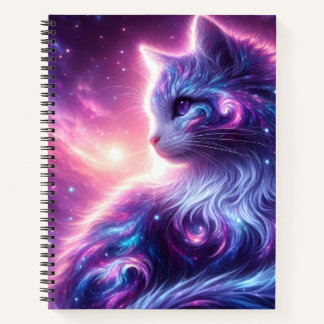 Cosmic Galaxy Mystical Feline Celestial Notebook