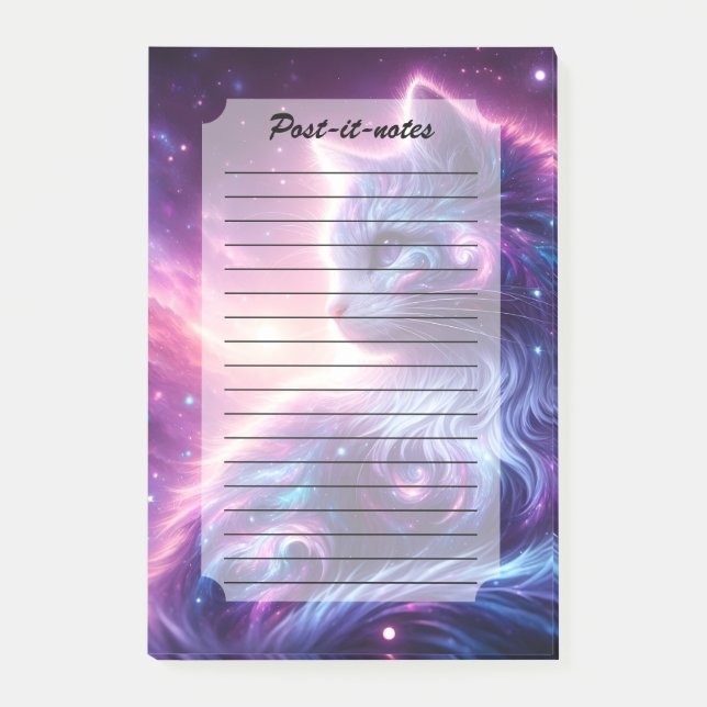 Cosmic Galaxy Mystical Feline Celestial Post-it Notes (Front)