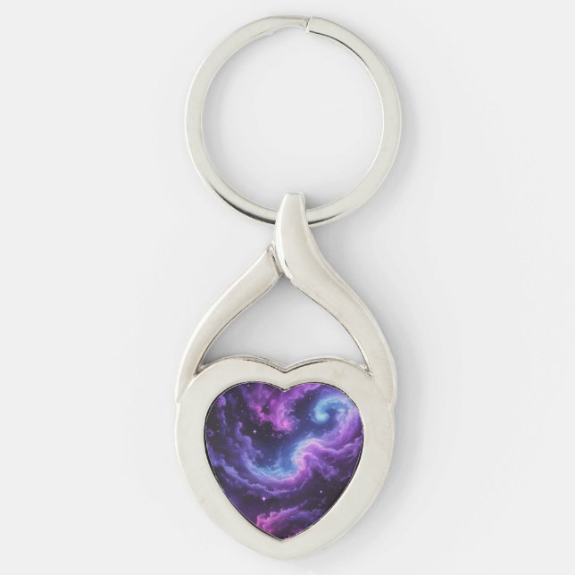 Cosmic Galaxy Nebula Abstract Space Art Design Key Ring (Front)