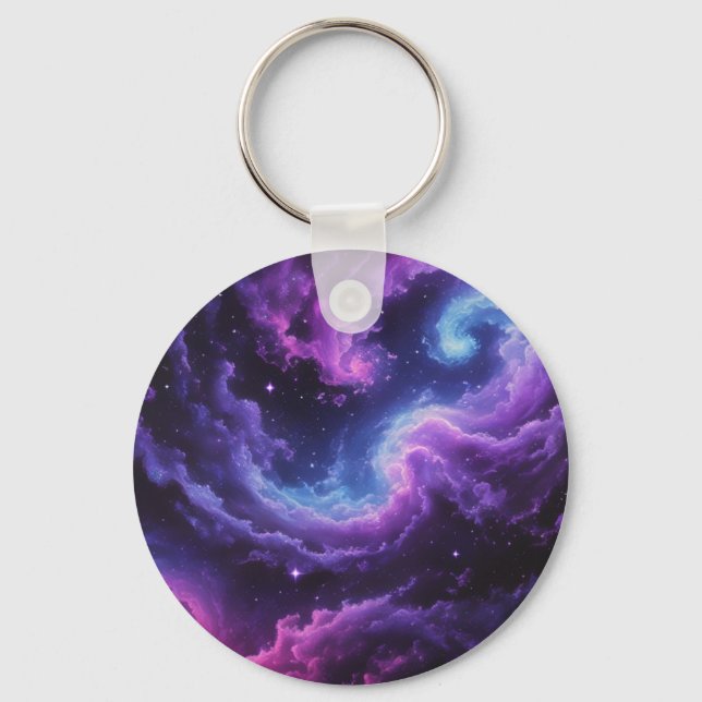 Cosmic Galaxy Nebula Abstract Space Art Design Key Ring (Front)