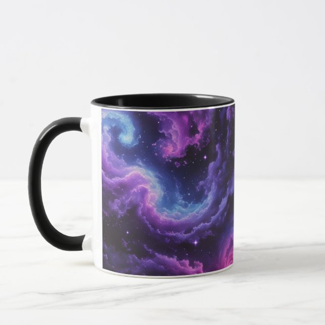 Cosmic Galaxy Nebula Abstract Space Art Design Mug (Left)