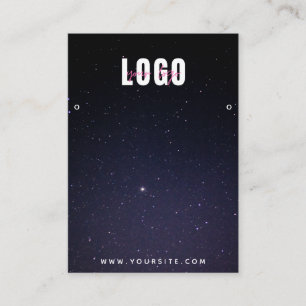 Cosmic Galaxy Night Sky Logo Earrings Display Business Card