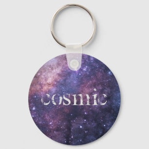 Cosmic Galaxy Outta Space Universe blue lilac Key Ring