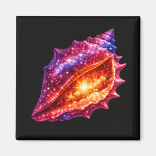 Cosmic Galaxy Shell stars nautical design Magnet