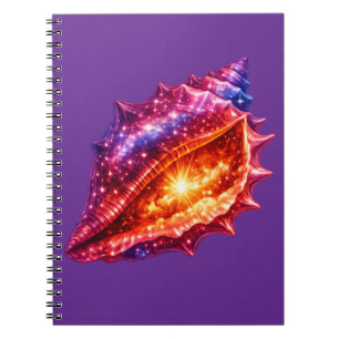 Cosmic Galaxy Shell stars nautical design Notebook