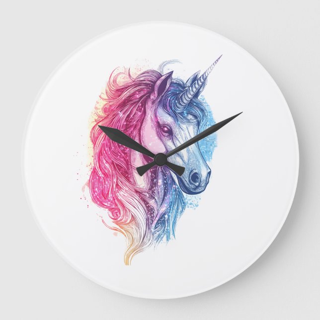 Cosmic Galaxy Unicorn (1) Large Clock (Front)