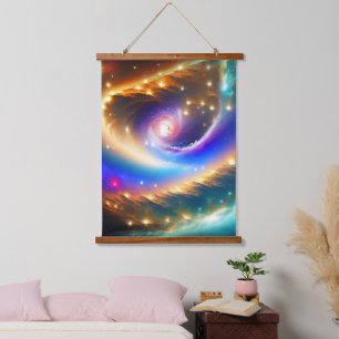 Cosmic Galaxy with Shooting Star Art Print Hanging Tapestry
