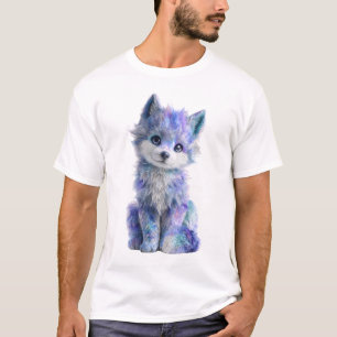 Cosmic Galaxy Wolf Pup Men T-Shirt