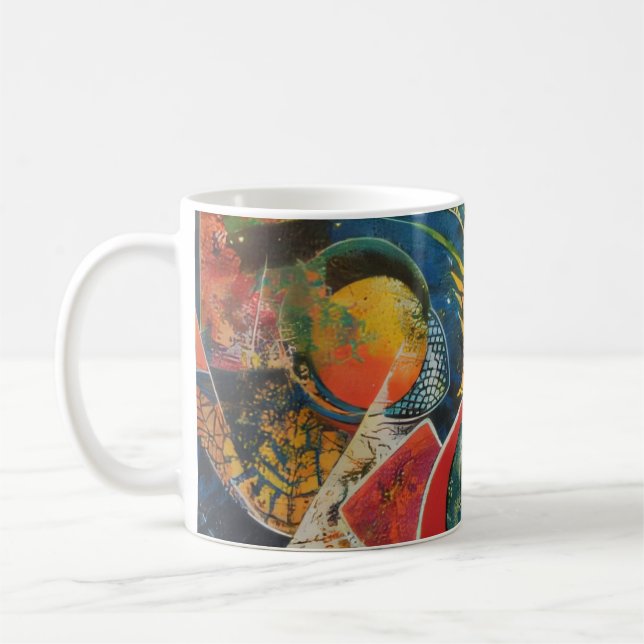 Cosmic Garden Abstract Art Coffee Mug (Left)